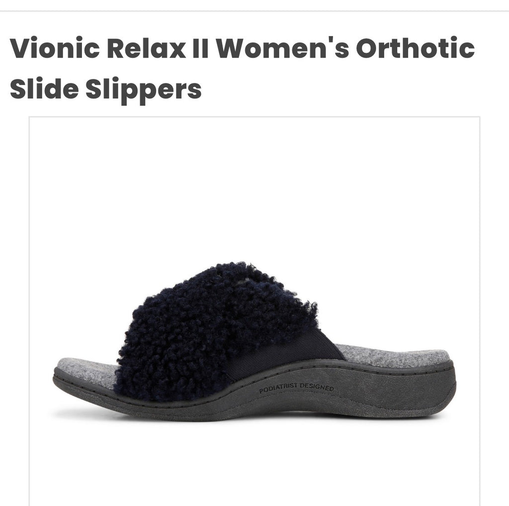 Vionic Relax II Orthotic Comfort Slides ~Color~ Dark Navy
Size ~ Women's 8M