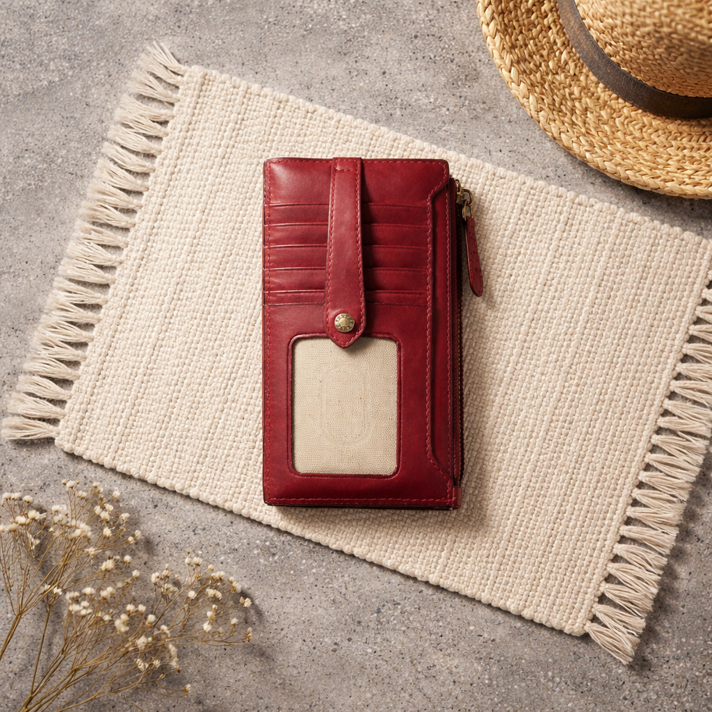 FRYE LEATHER ~ Snap Card Wallet ~Color ~ Antique Berry